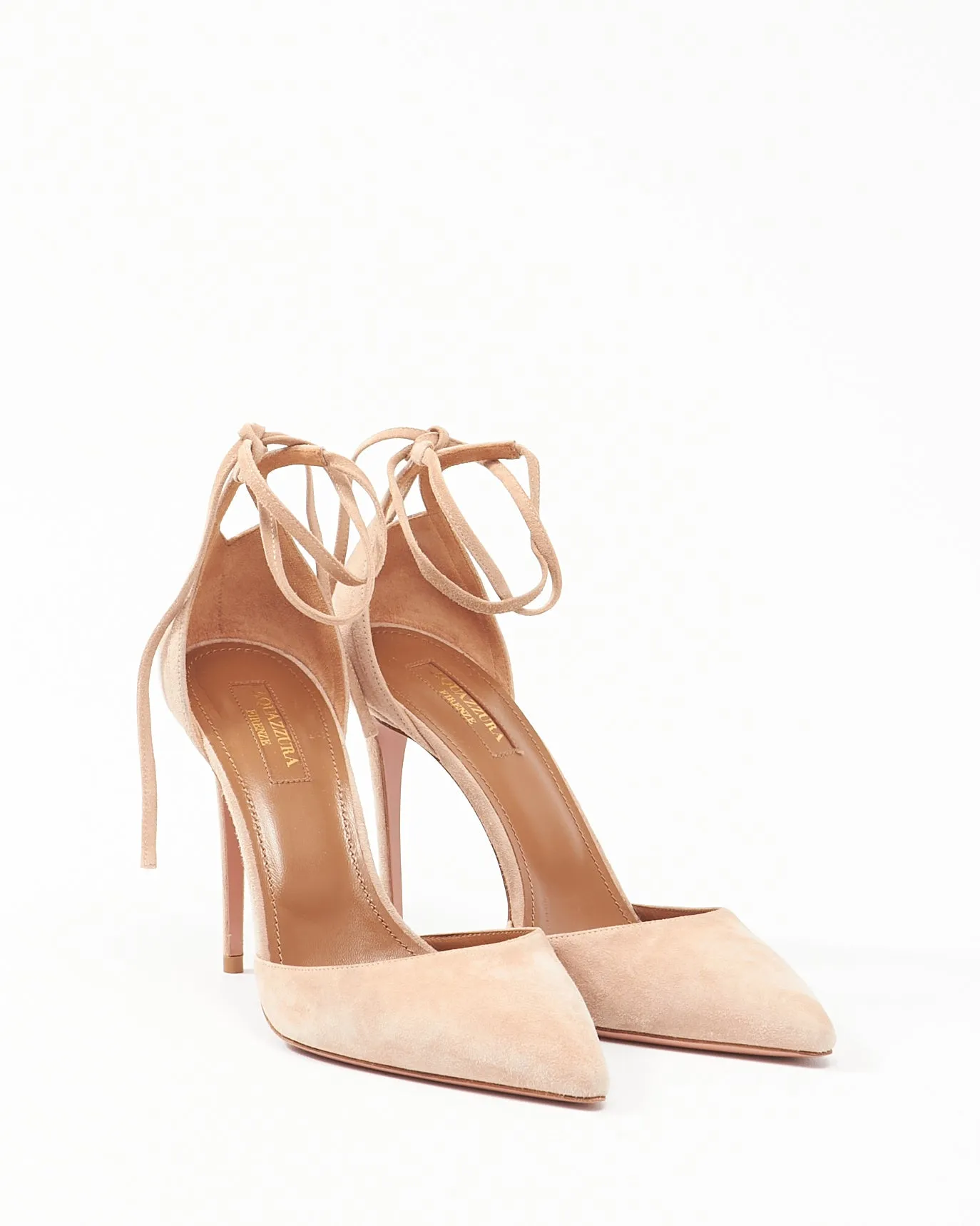 Aquazzura Beige Suède D’Orsay Strap Sandal Pump - 38