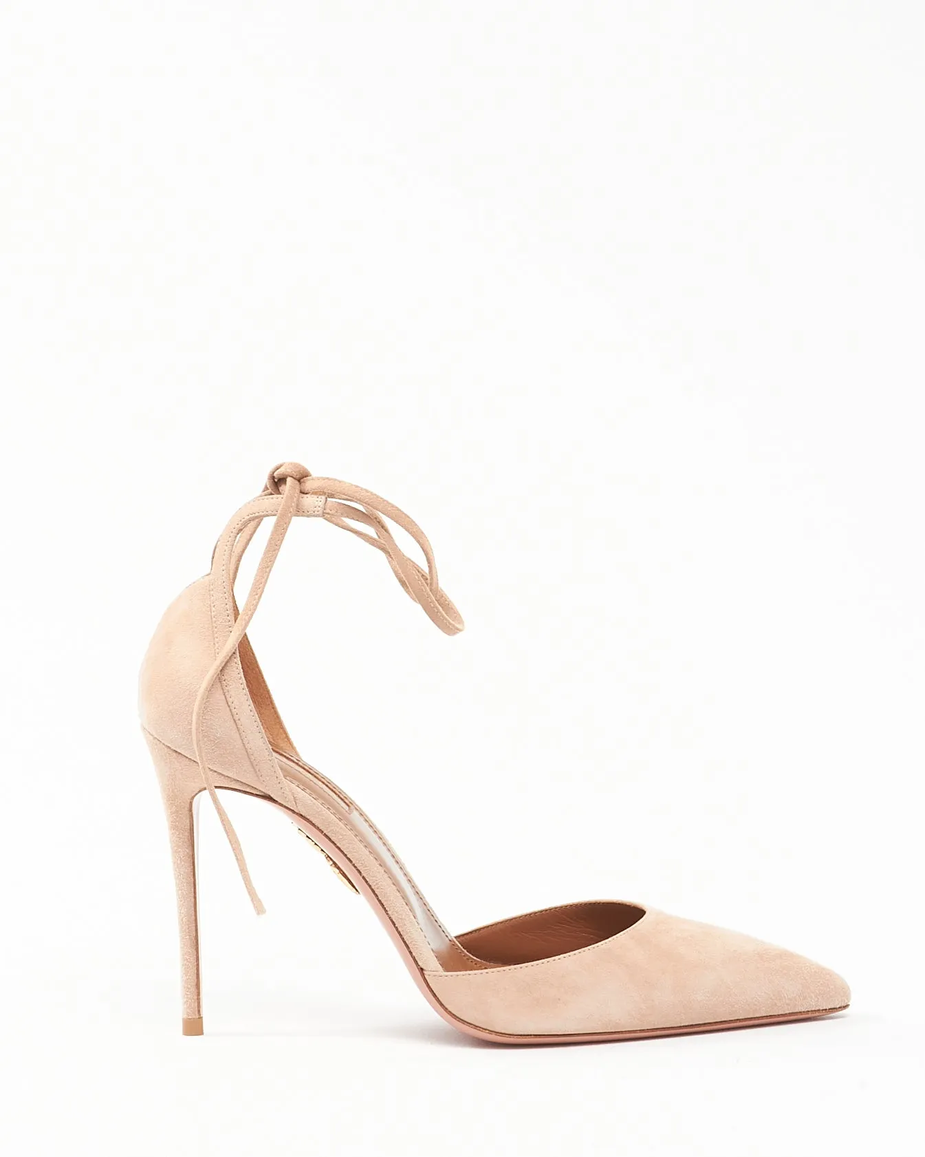 Aquazzura Beige Suède D’Orsay Strap Sandal Pump - 38