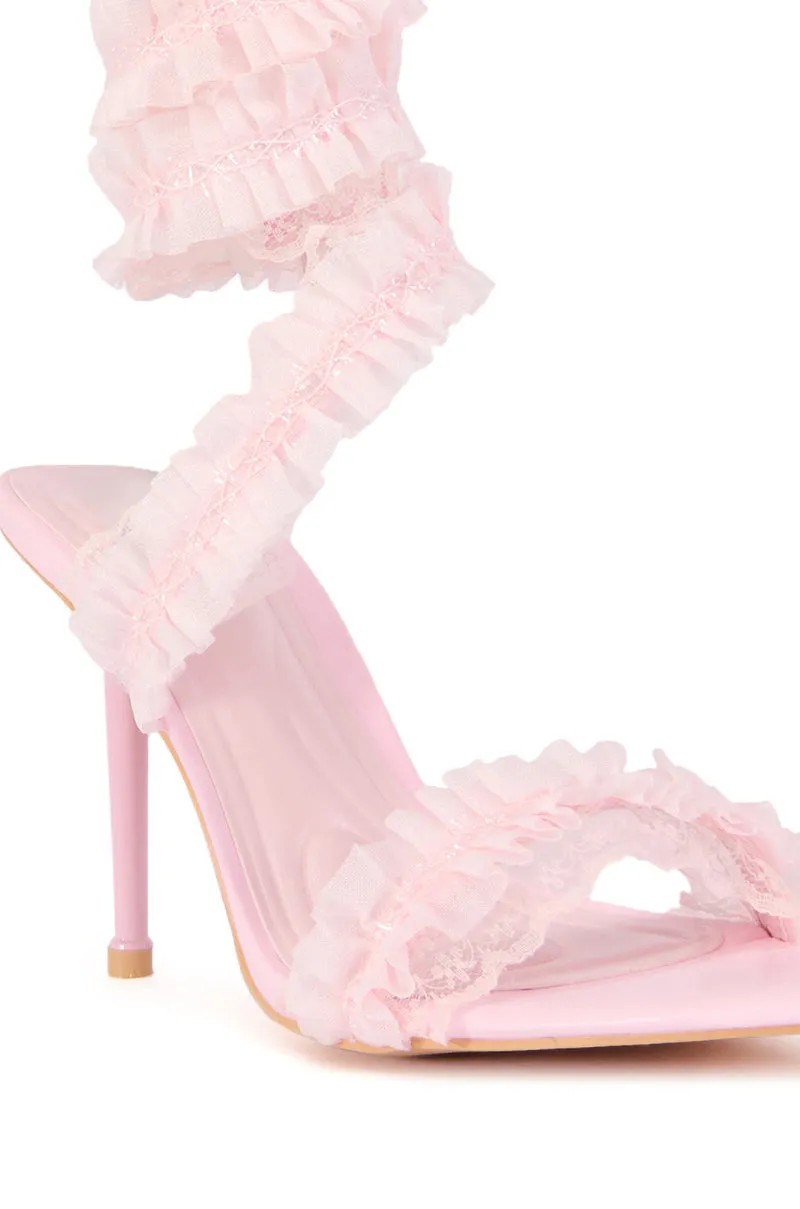 AZALEA WANG MORINE PINK RUCHED COIL SANDAL