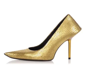 Balenciaga Python Effect Essex Pointy Toe Pumps