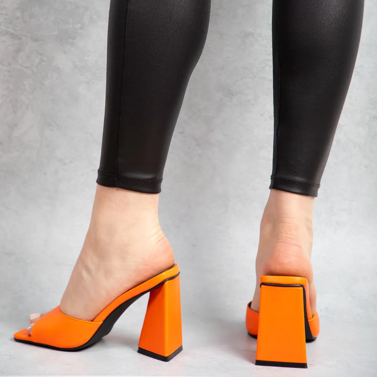 BEBO Kyrah Heeled Mule in Orange