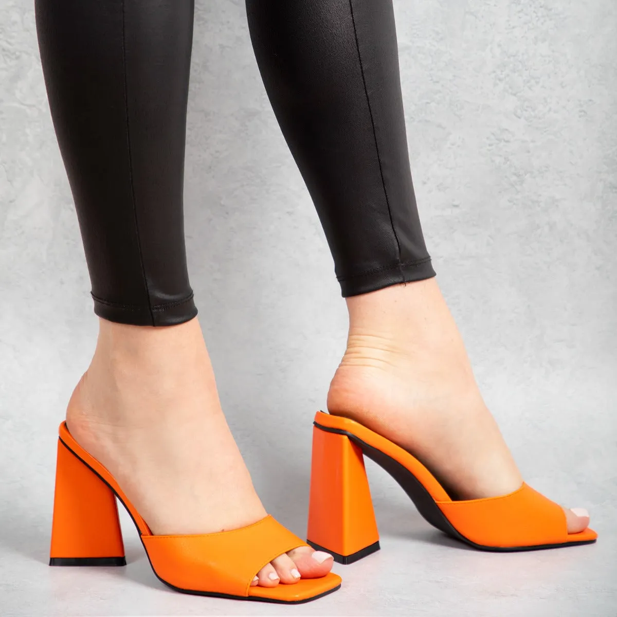 BEBO Kyrah Heeled Mule in Orange