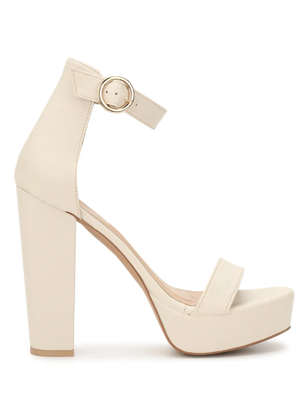 Beige PU Block Heel Sandals (TP10377-BEIG)