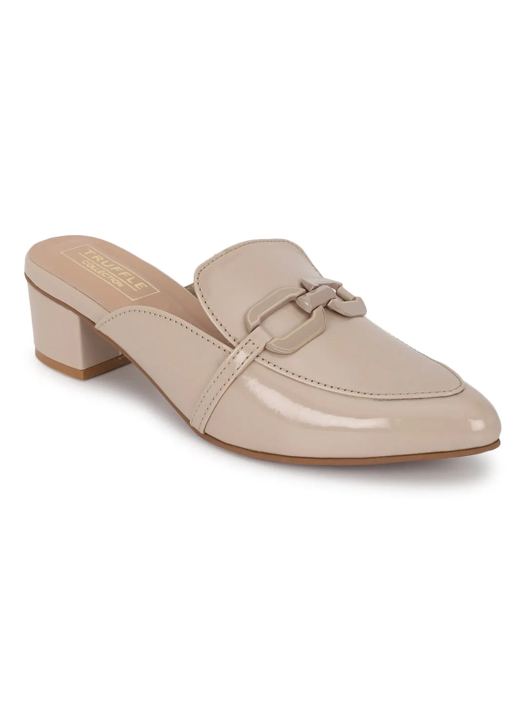 Beige PU Block Mules (TC-REN-BL221-BEIG)