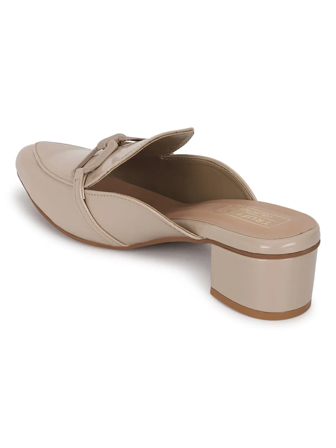 Beige PU Block Mules (TC-REN-BL221-BEIG)