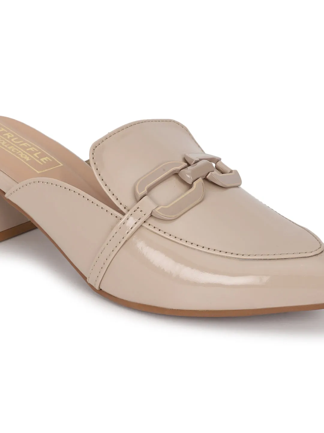 Beige PU Block Mules (TC-REN-BL221-BEIG)