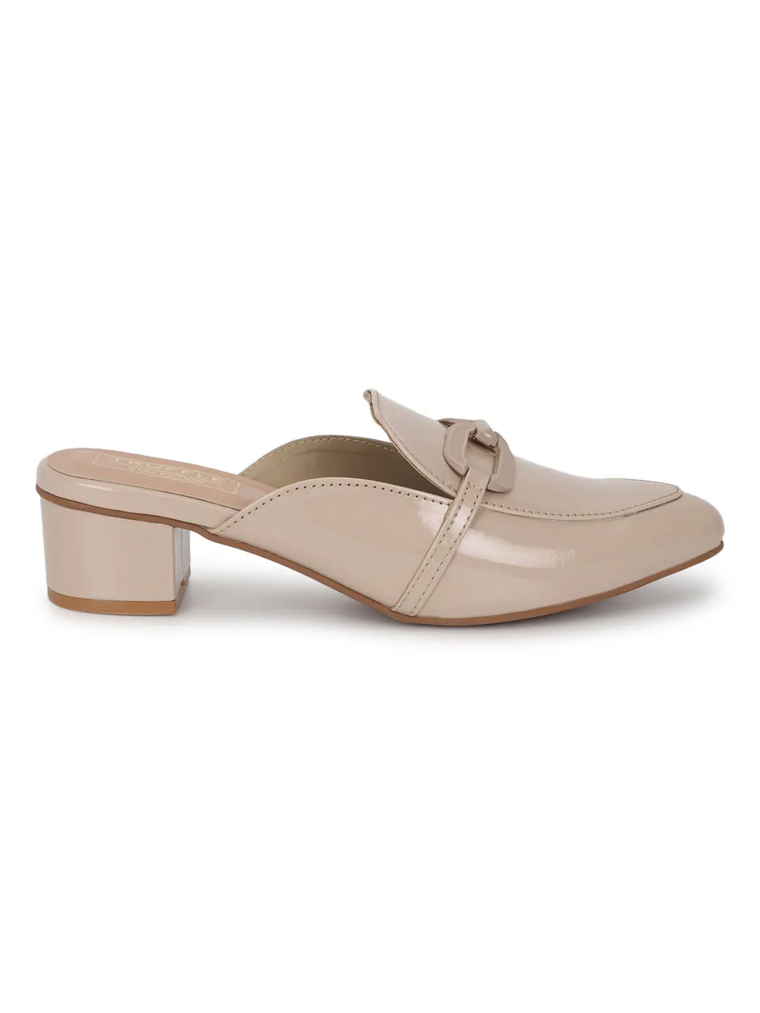 Beige PU Block Mules (TC-REN-BL221-BEIG)