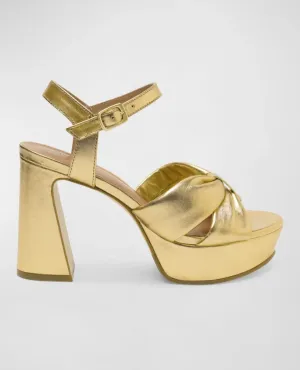 Bernardo Veronika Platform Heel Gold