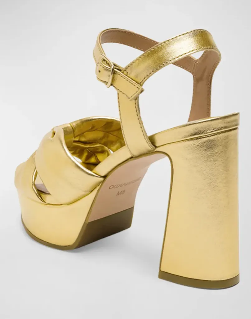 Bernardo Veronika Platform Heel Gold