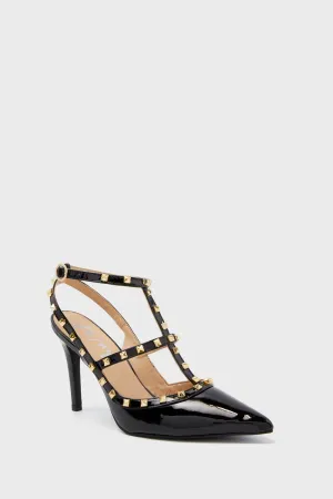 Black Elodie Studded Heels