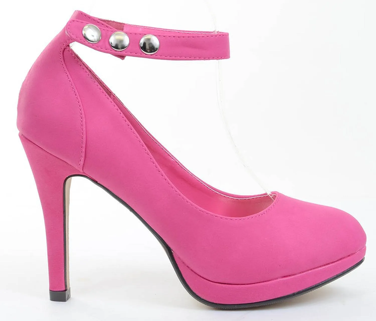 Bright Pink or Teal Patent Ankle Strap Heel Platform Pumps