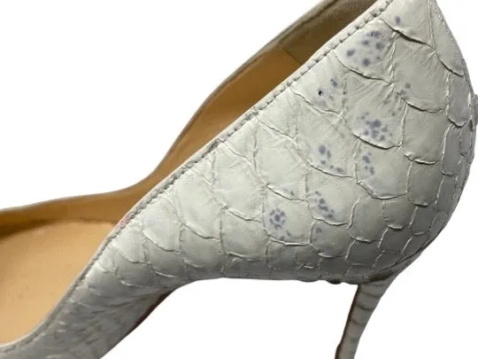 Christian Louboutin Kate 100 Pumps in White Python 38 | 7.5