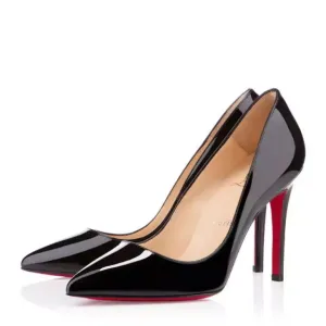 Christian Louboutin Pigalle 100 Black Patent Leather Pump Heels Small EU38 UK 5