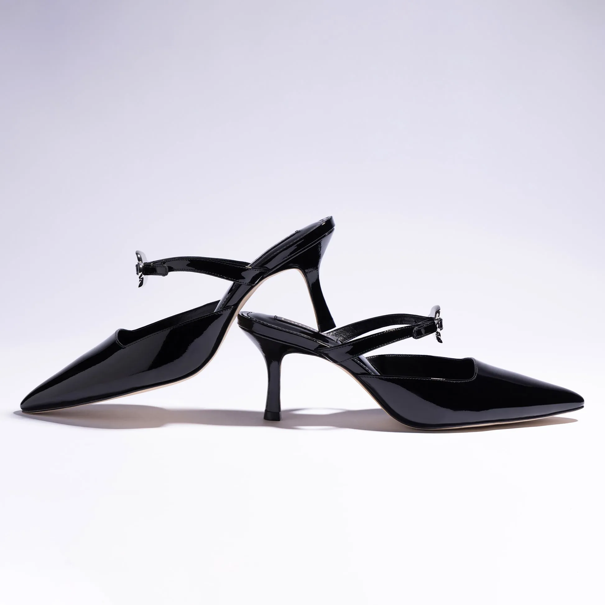 Daisy Pump In Black Patent Leather by Larroudé