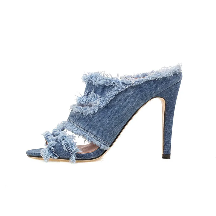 Dejone Honey Denim Heels 2023 Style!!