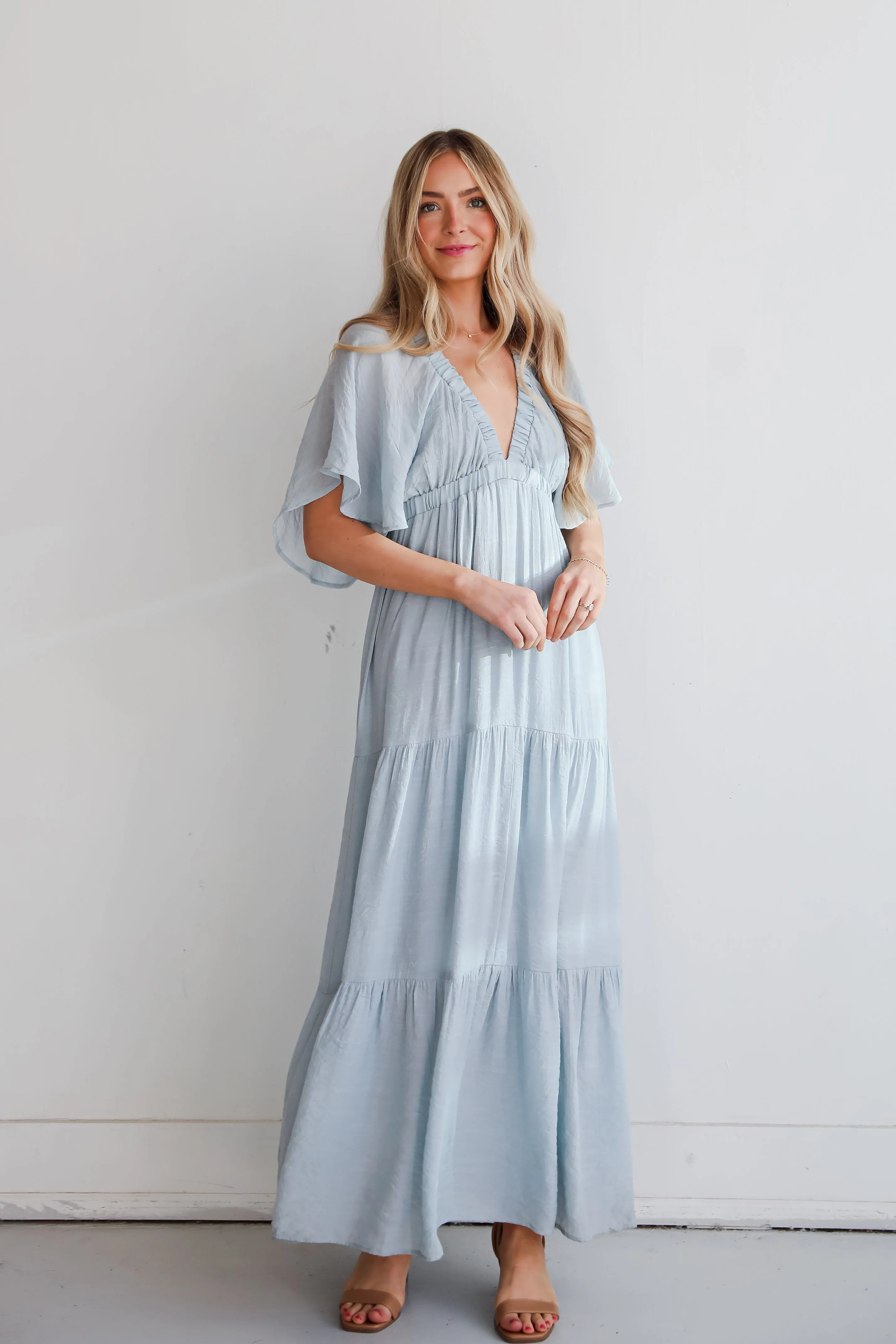 Delicate Destiny Dusty Blue Maxi Dress