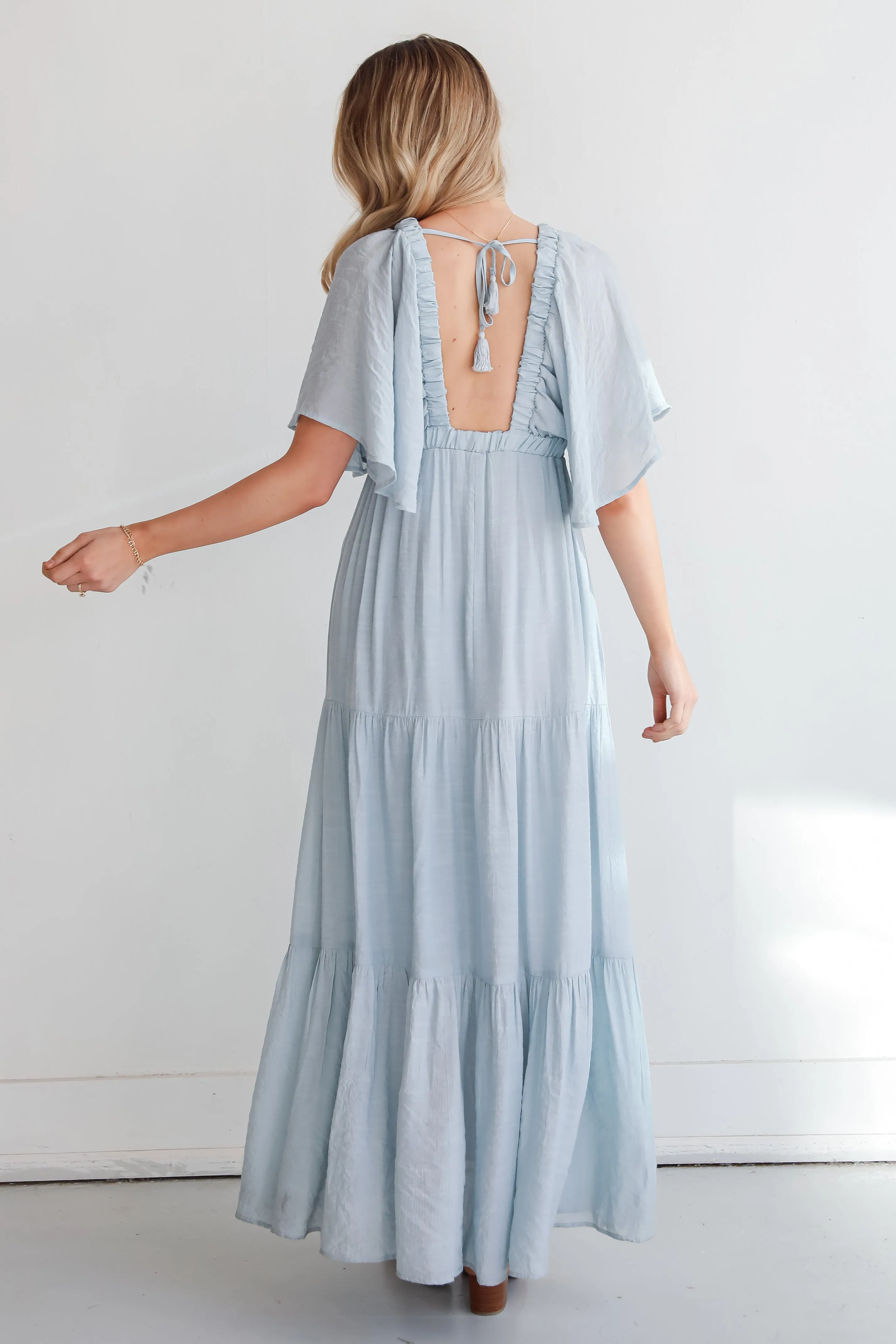 Delicate Destiny Dusty Blue Maxi Dress