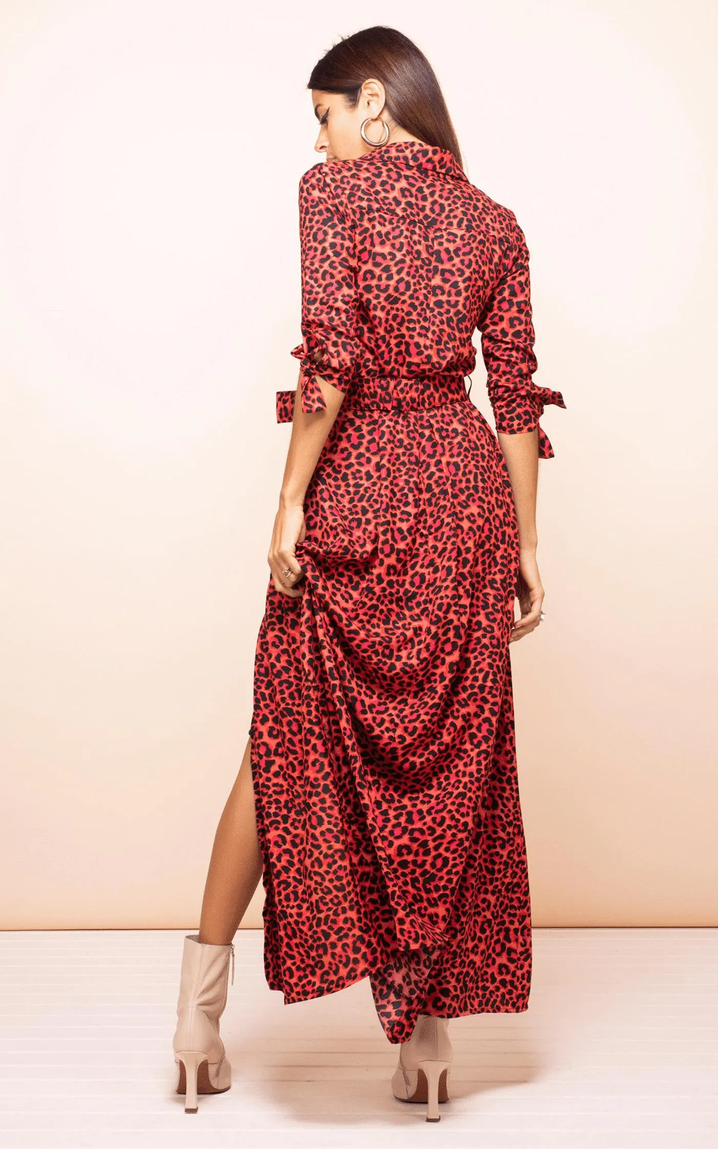 Dove Dress Red Leopard