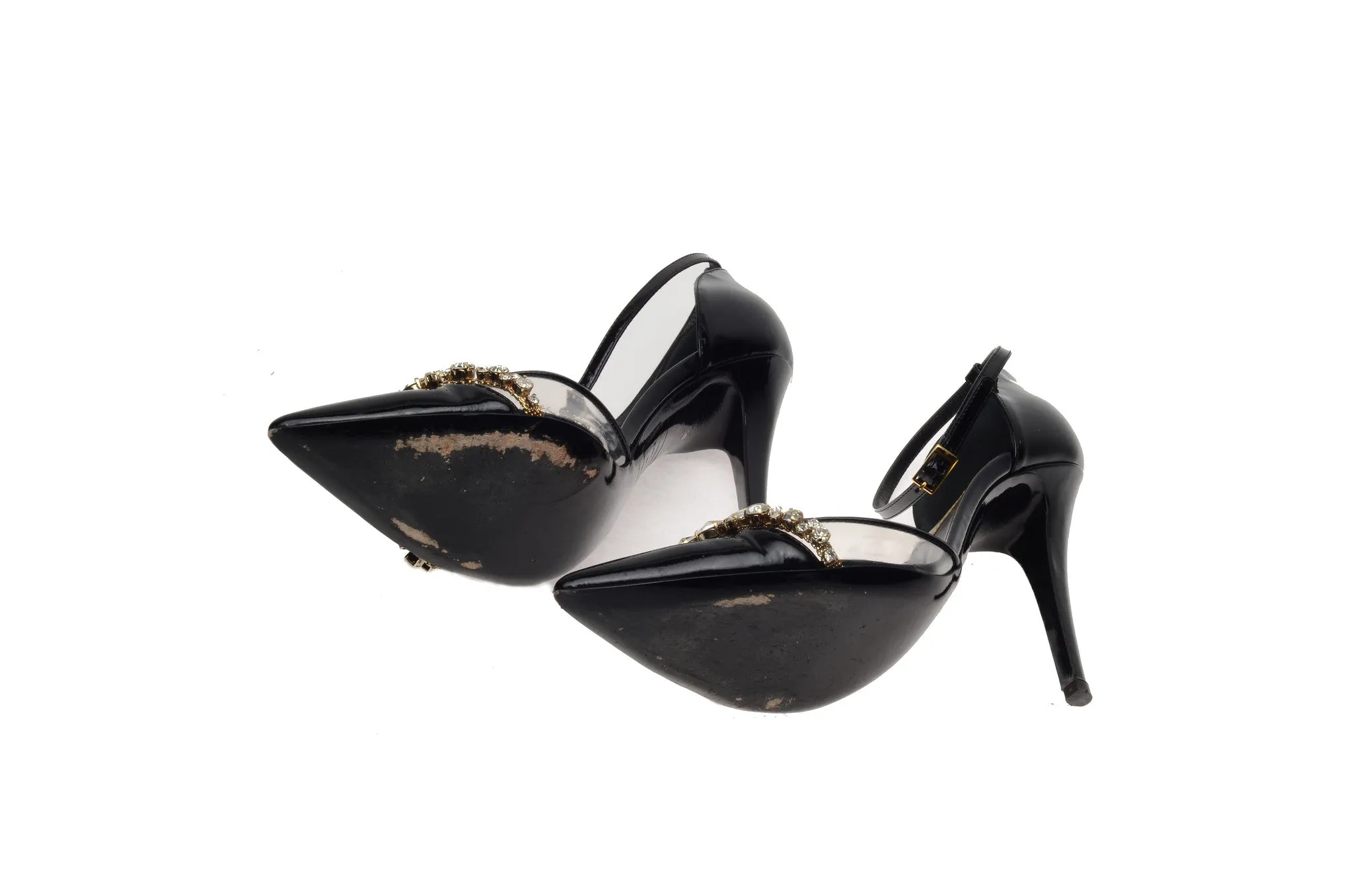 Dsquared2 - As Seen on the 2012 Runway Collection, Look 26 - Black Patent Heels with Rhinestones -