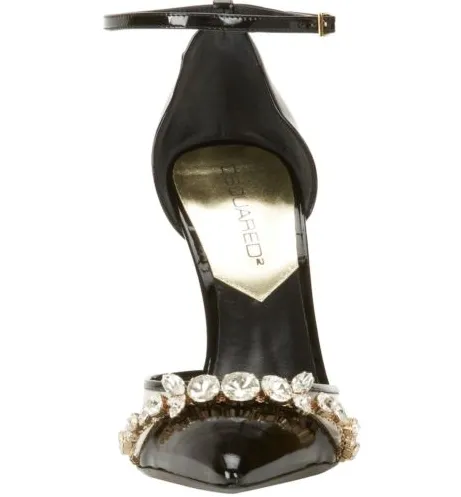 Dsquared2 - As Seen on the 2012 Runway Collection, Look 26 - Black Patent Heels with Rhinestones -