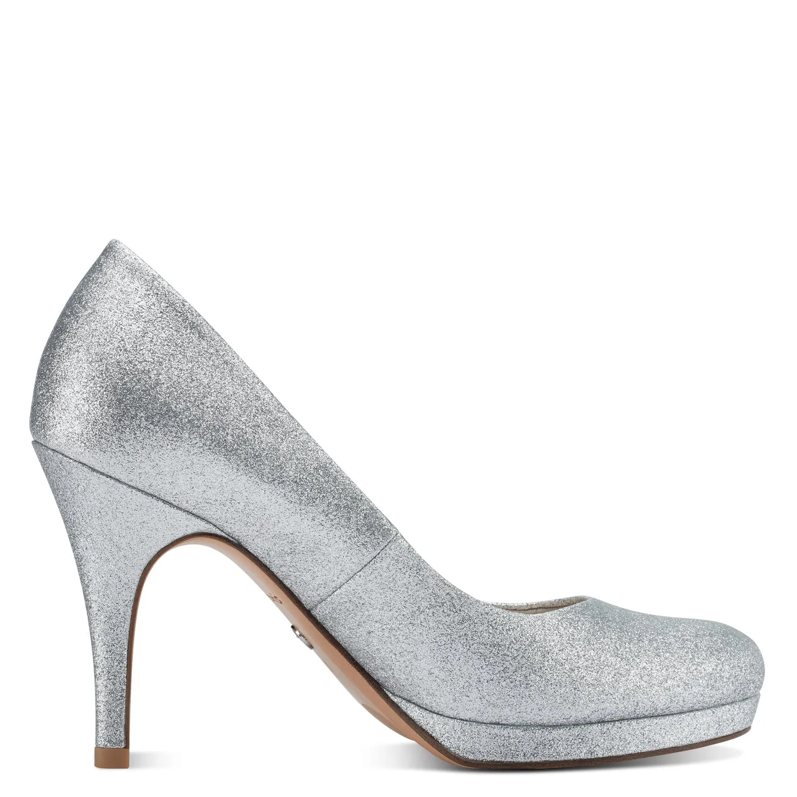 Electrifying Silver Glamour Heel with a Platform