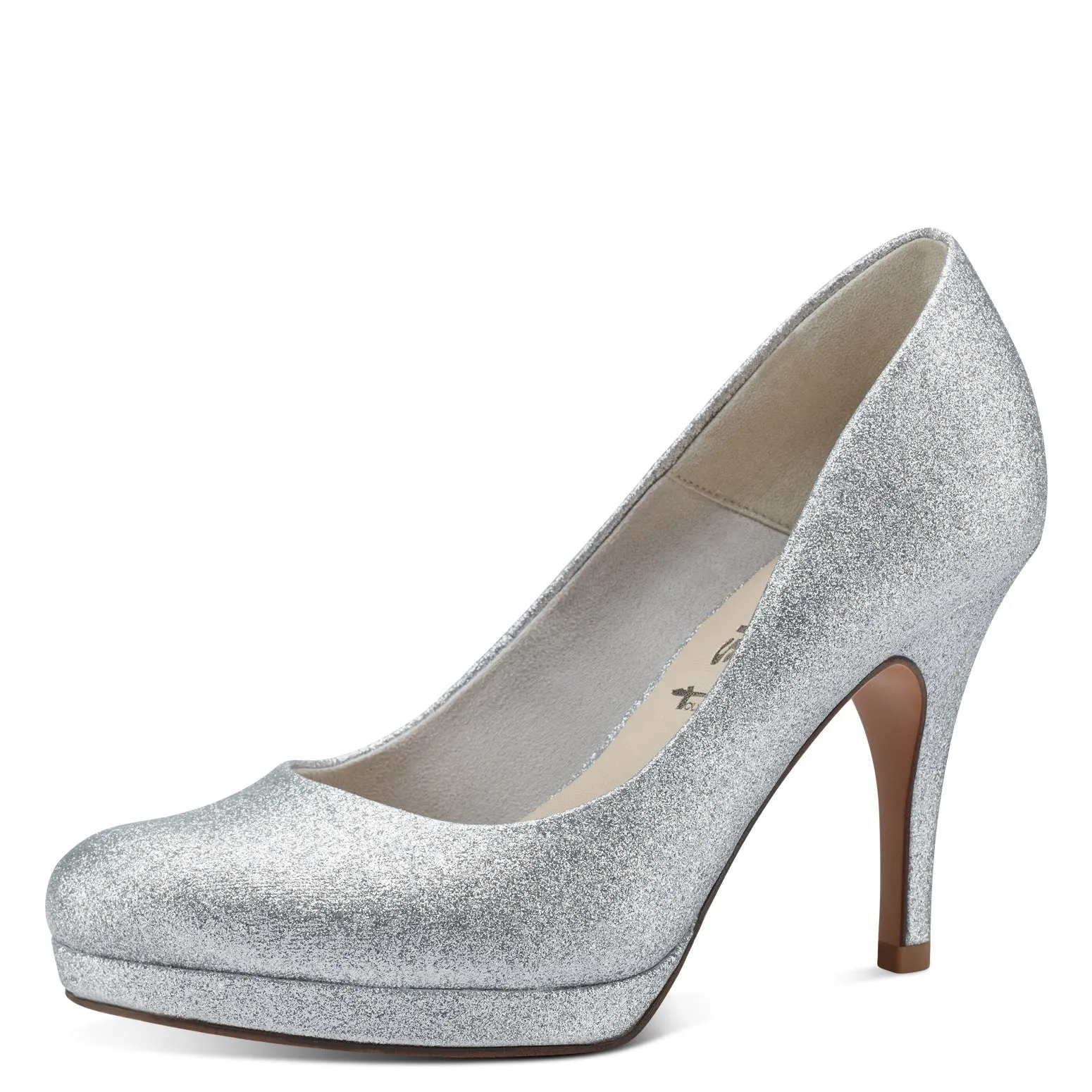 Electrifying Silver Glamour Heel with a Platform