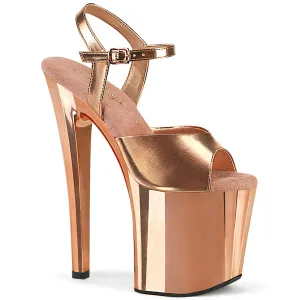 ENCHANT-709 Rose Gold Met. Pu/Rose Gold Chrome, 8"Heels (Speed Heels)