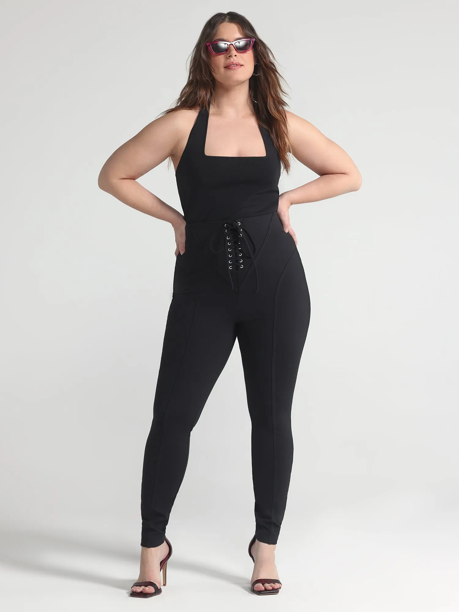 Fashion To Figure - Gracie Lace-up Ponte Knit Leggings