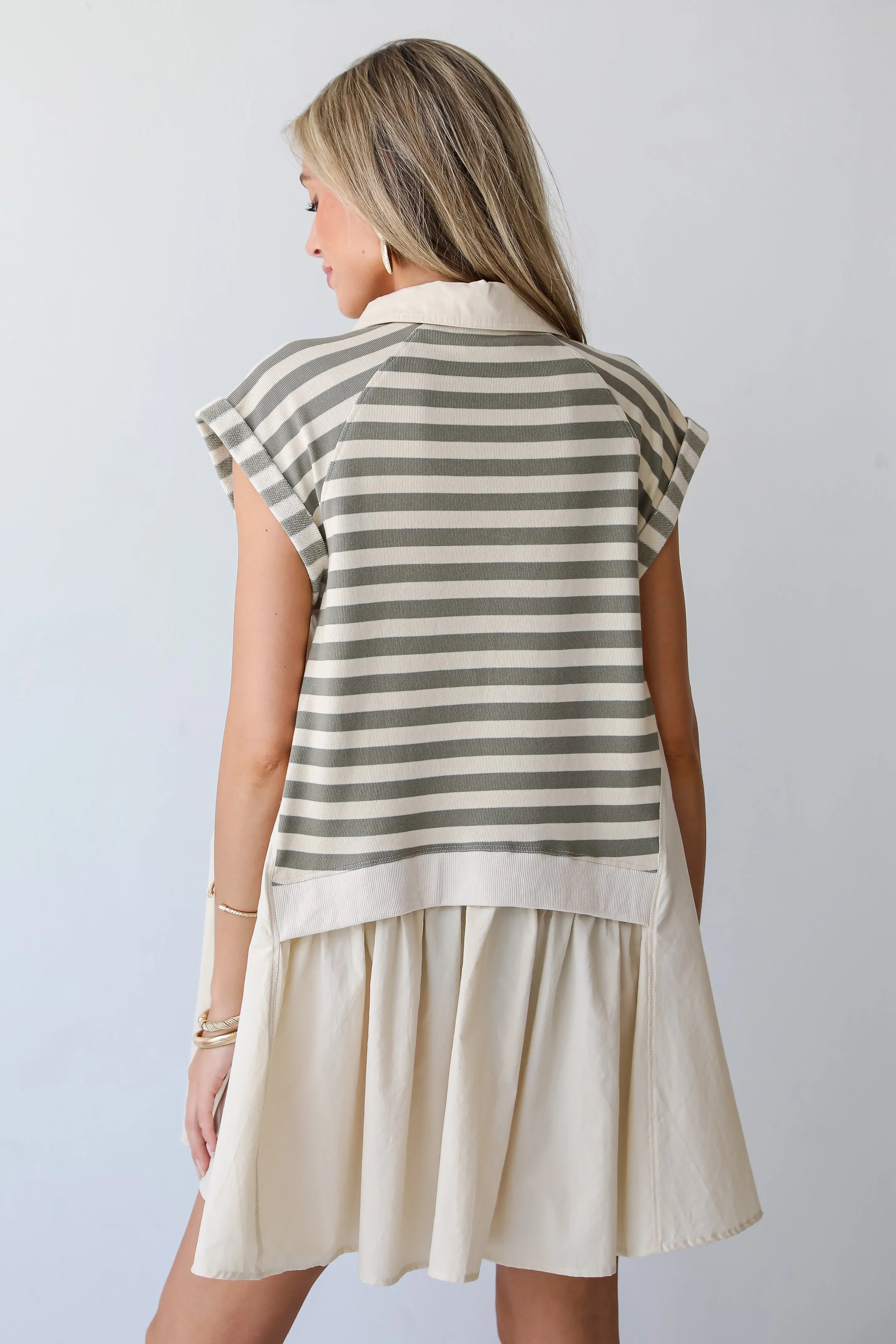 FINAL SALE - Modern Excellence Olive Striped Tunic