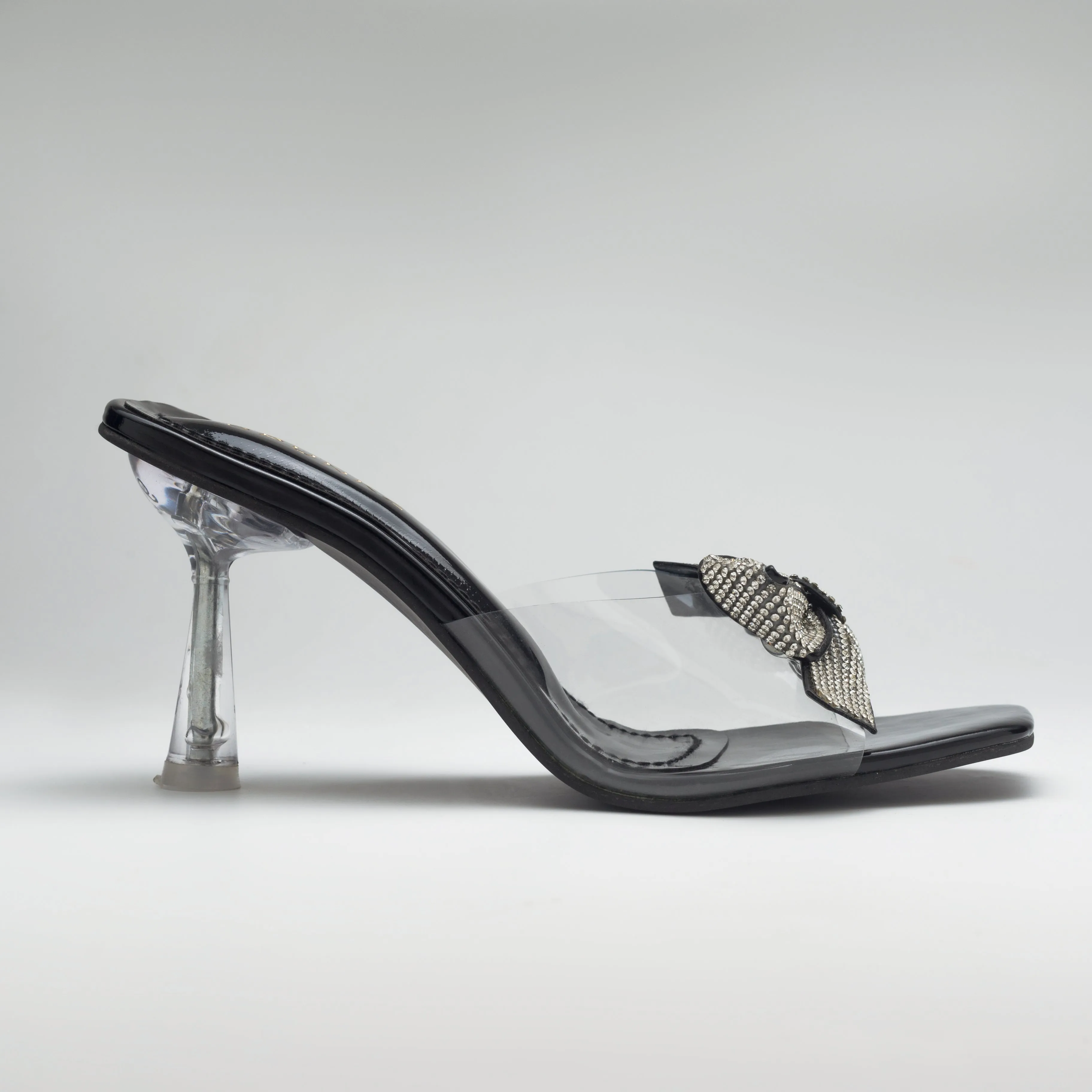 Fiona Transparent Bow Kitten Heel