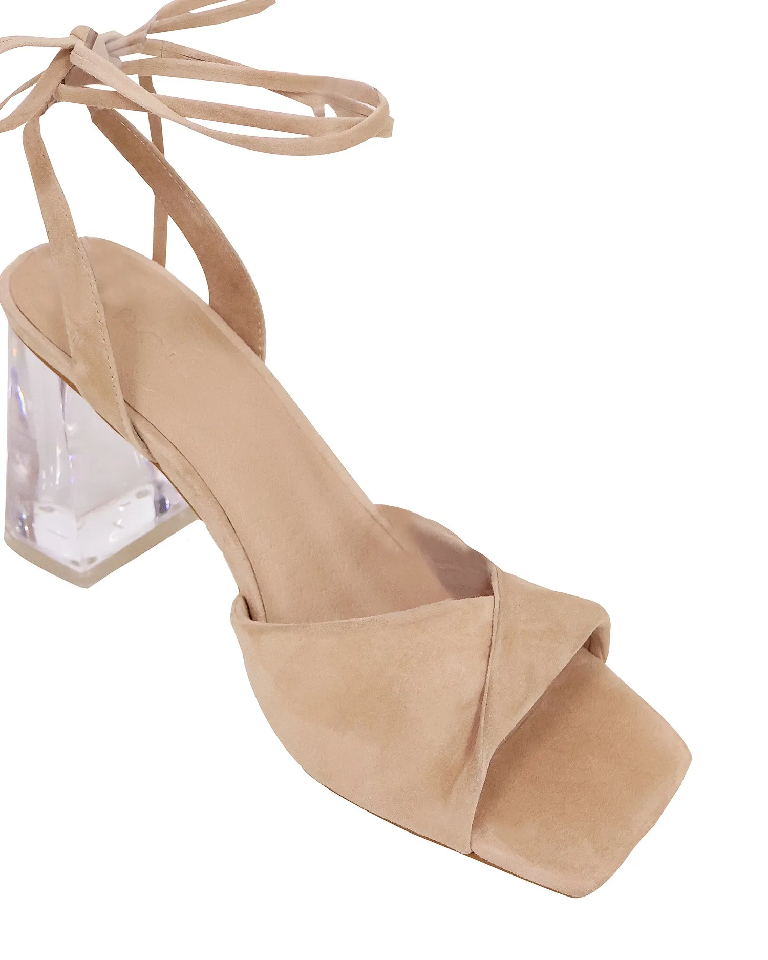 FLIRT - NUDE SUEDE HEELS