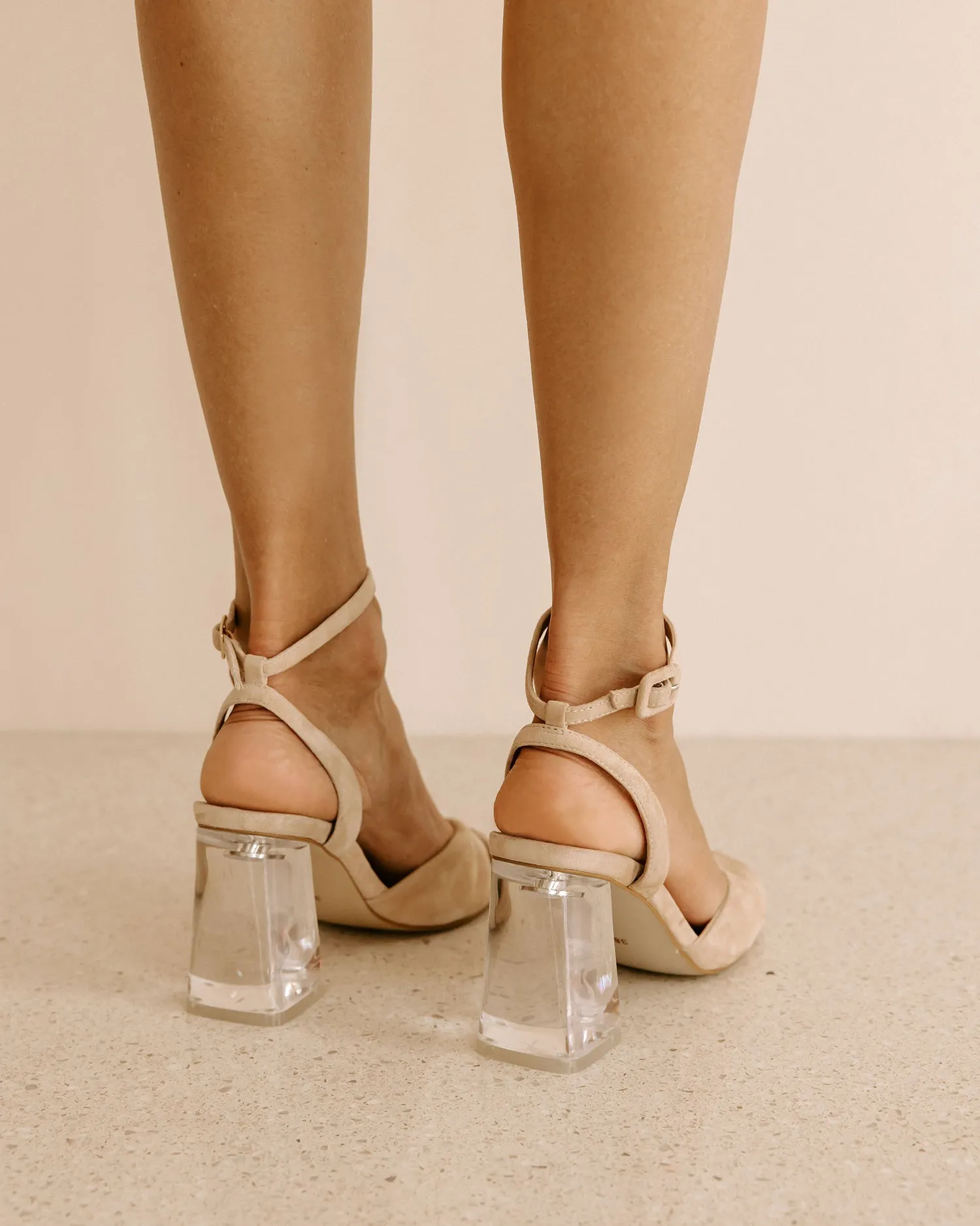 FLIRT - NUDE SUEDE HEELS