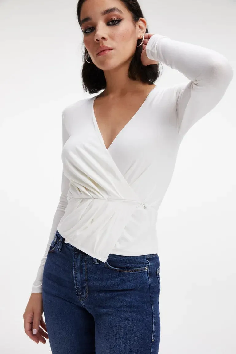 Good Touch Wrap Top Ivory