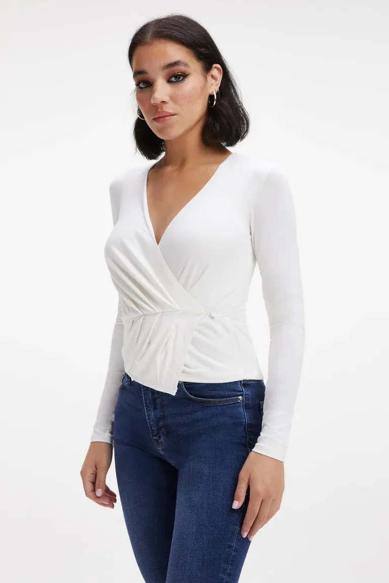 Good Touch Wrap Top Ivory