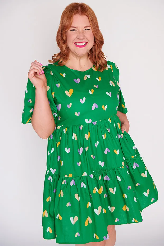 Isadora Green Hearts Dress