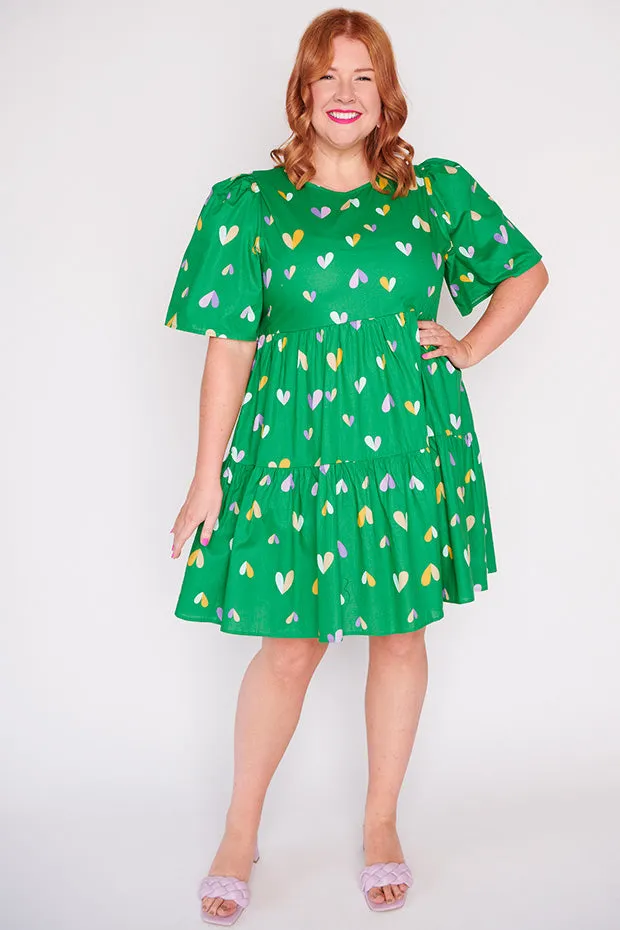 Isadora Green Hearts Dress