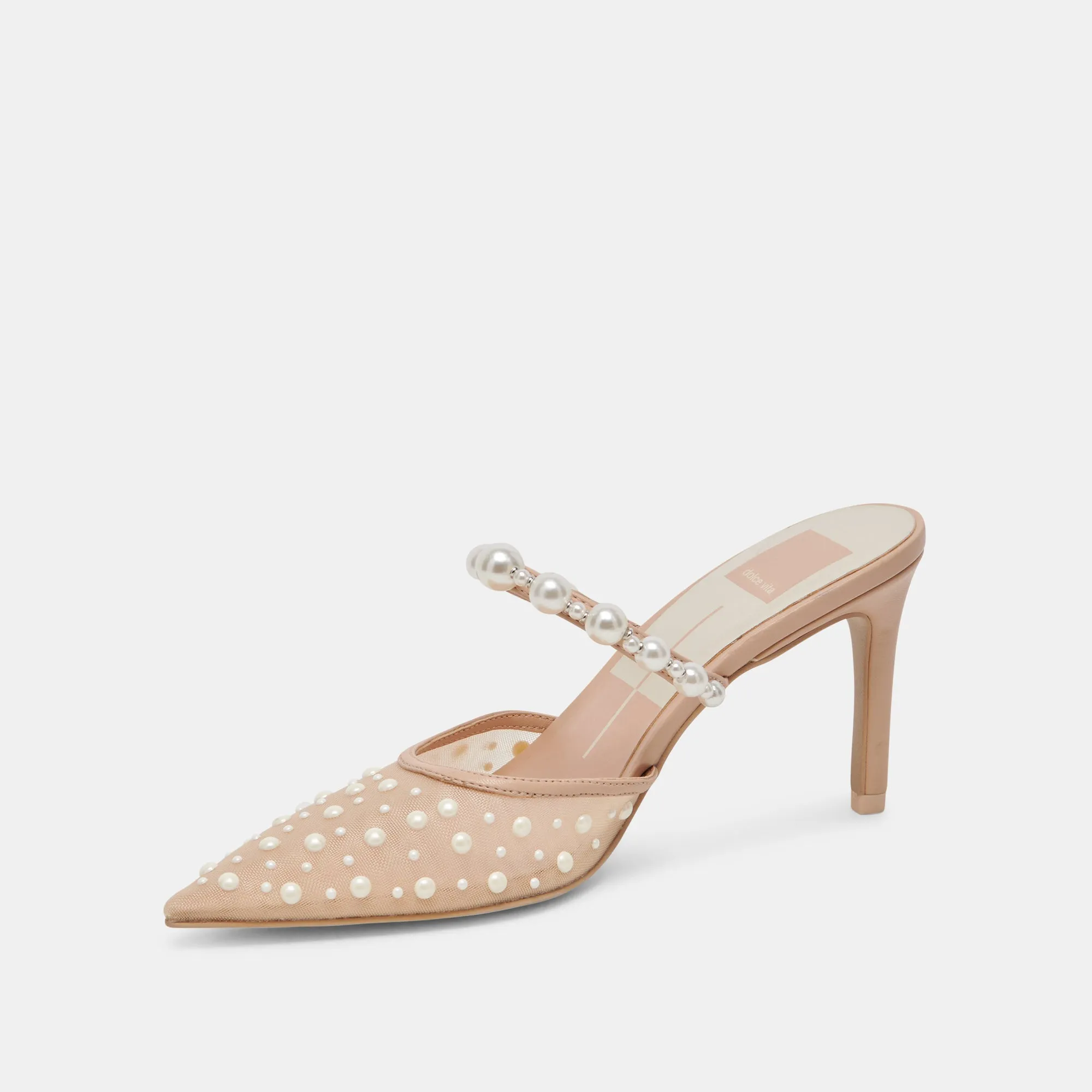 KATIK PEARL HEELS BLUSH MESH