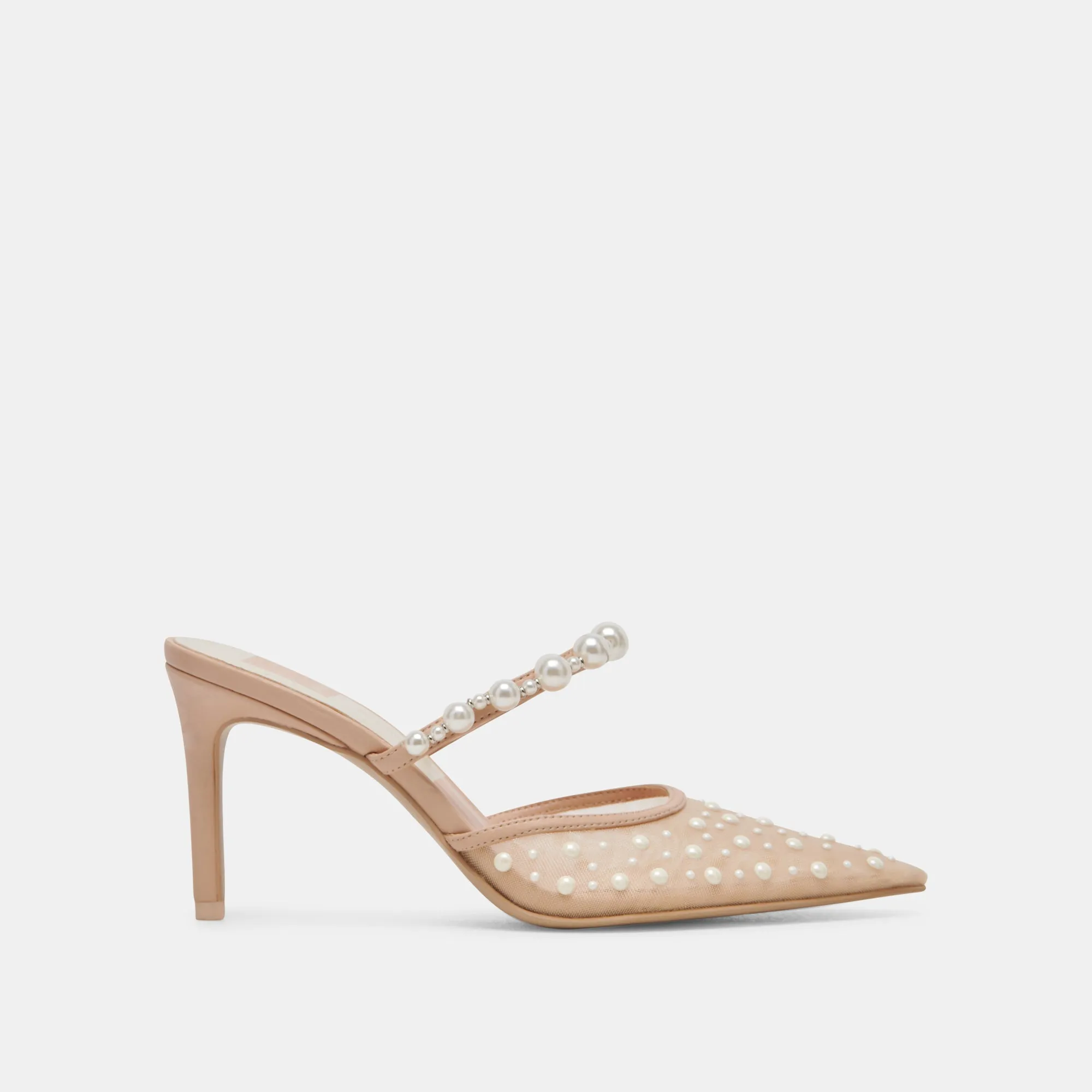 KATIK PEARL HEELS BLUSH MESH