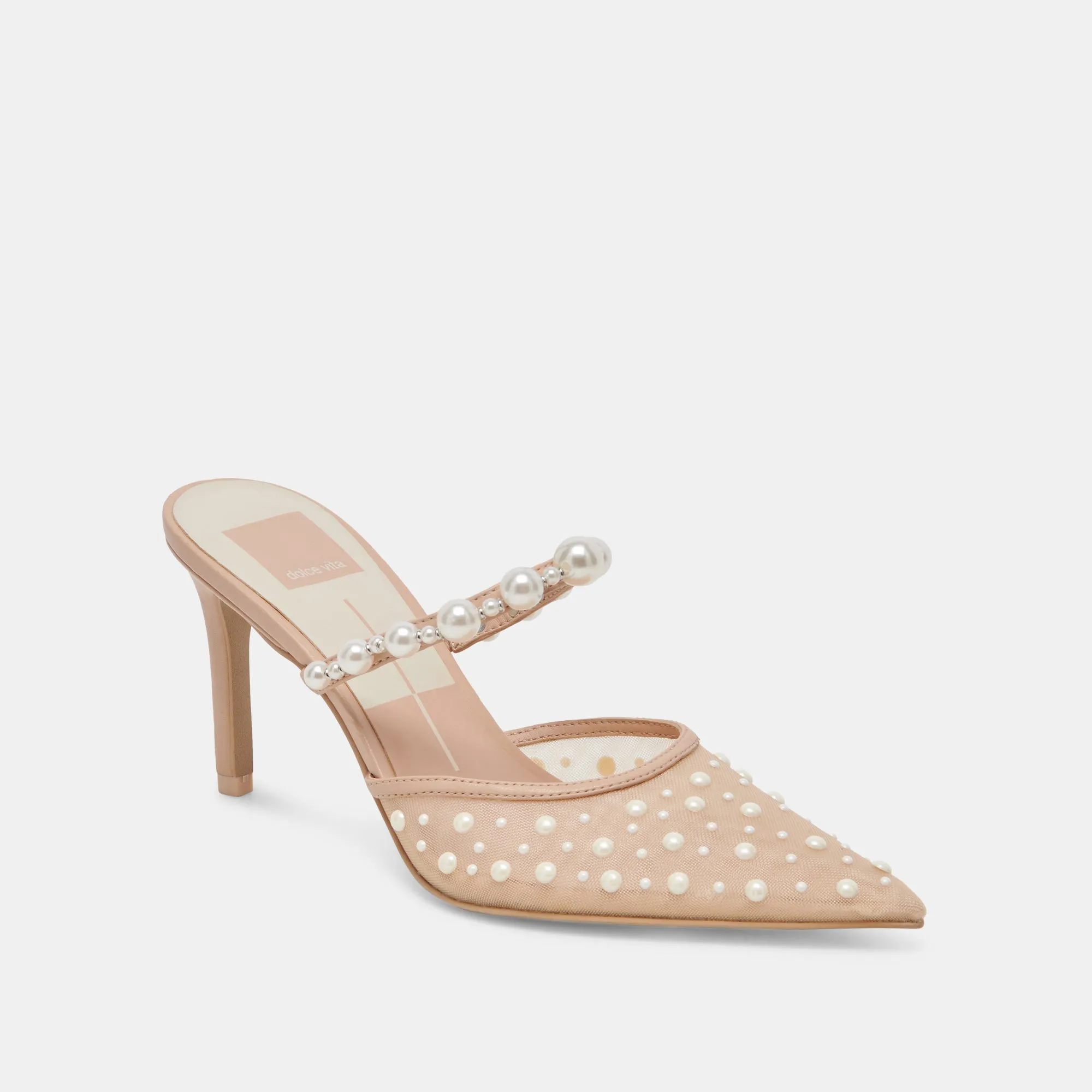 KATIK PEARL HEELS BLUSH MESH