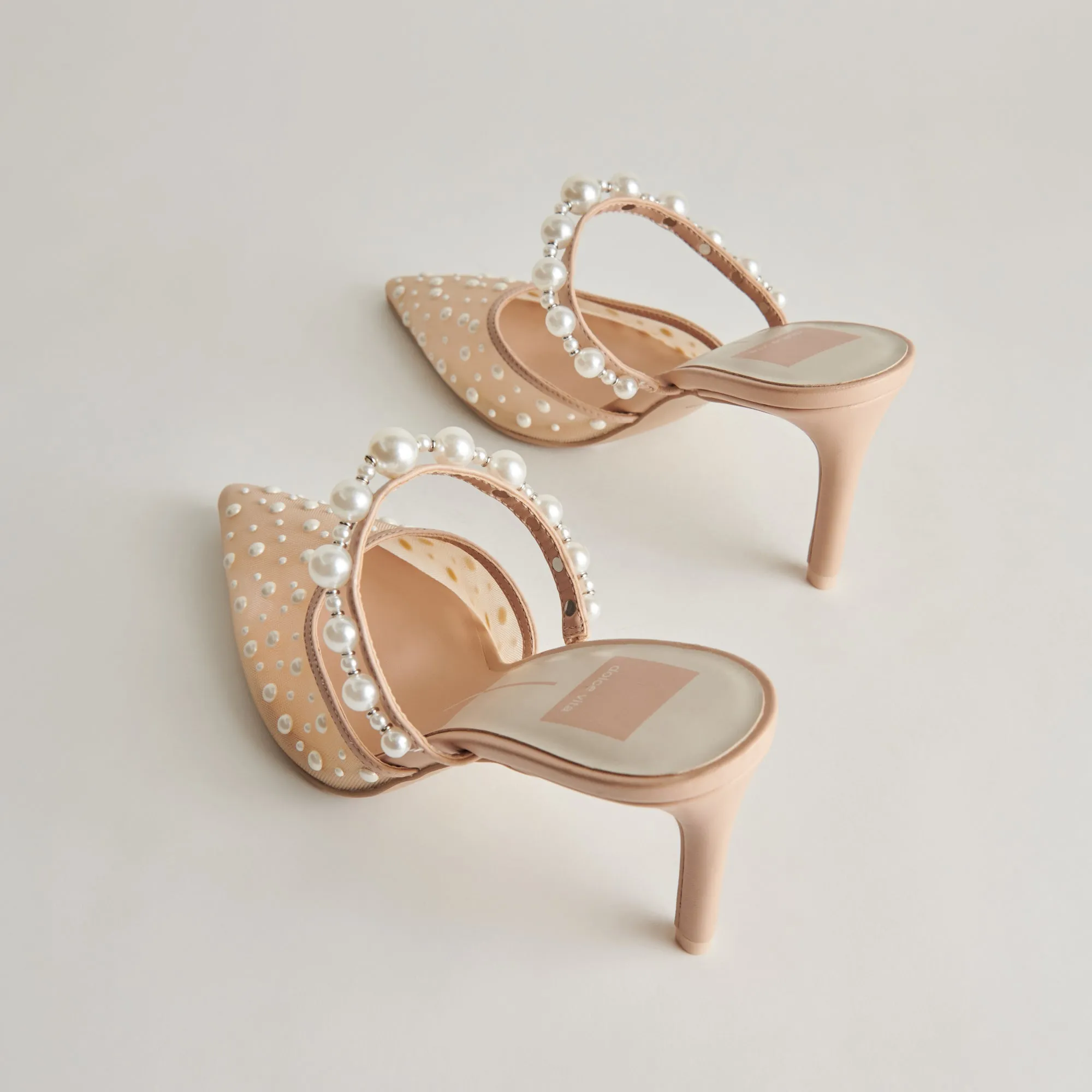 KATIK PEARL HEELS BLUSH MESH