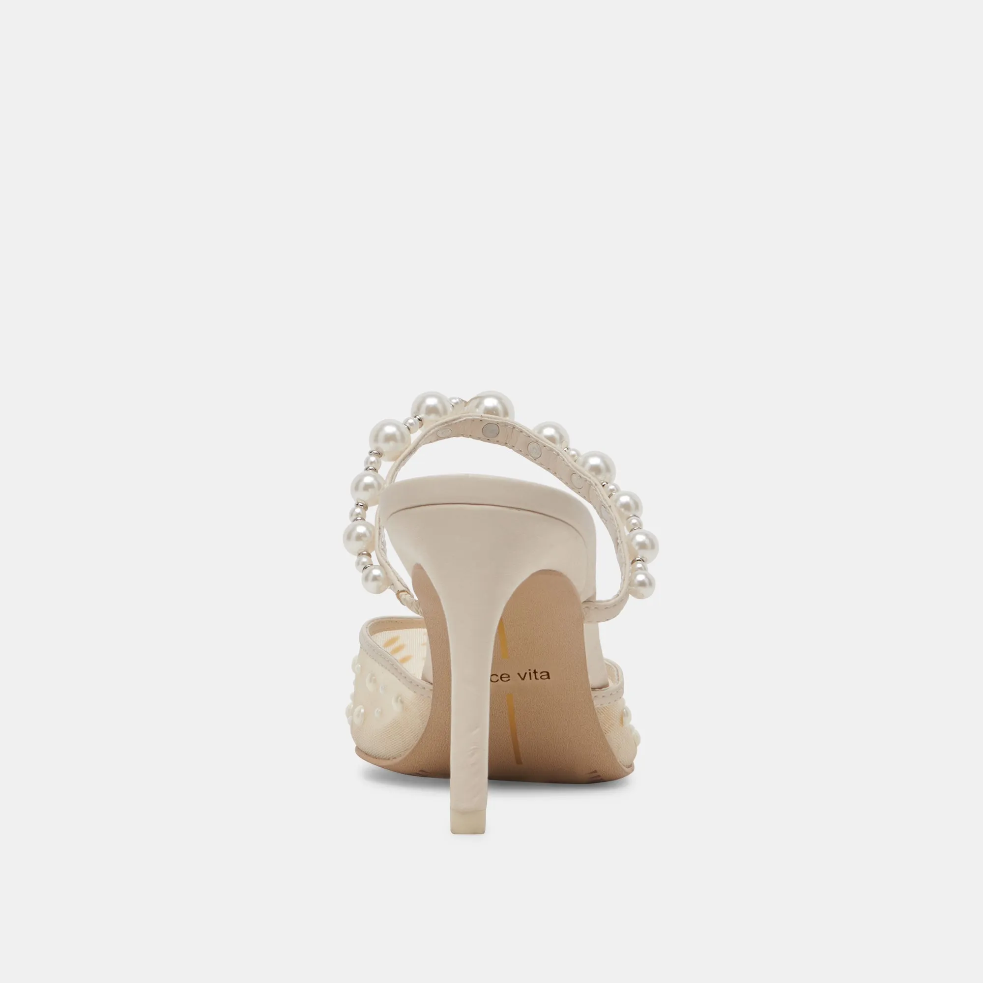 KATIK PEARL HEELS IVORY MESH