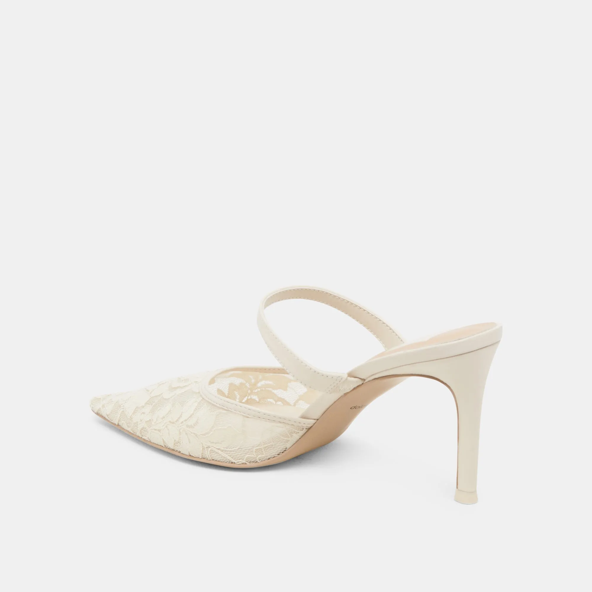 KATIK WIDE HEELS WHITE FLORAL LACE