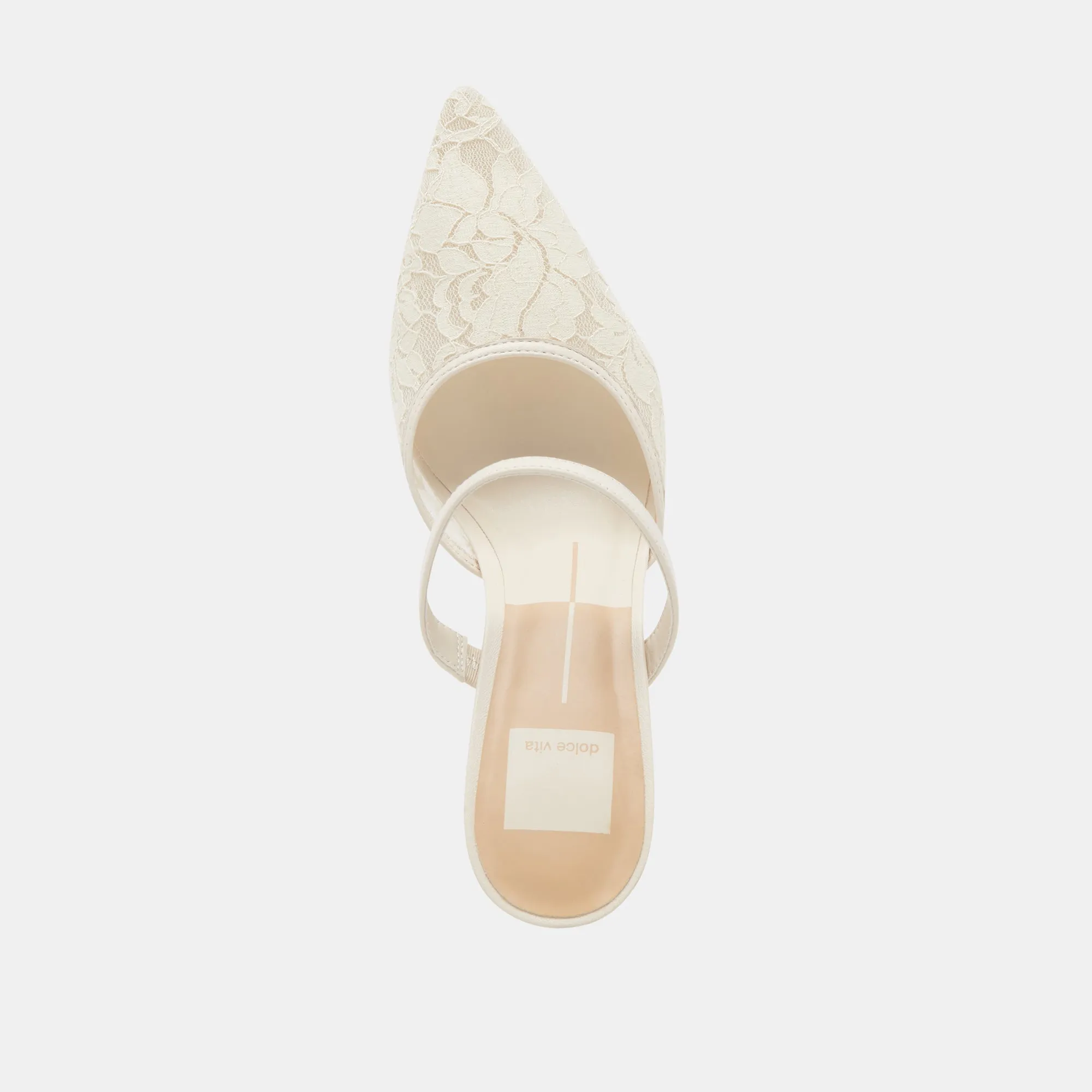 KATIK WIDE HEELS WHITE FLORAL LACE