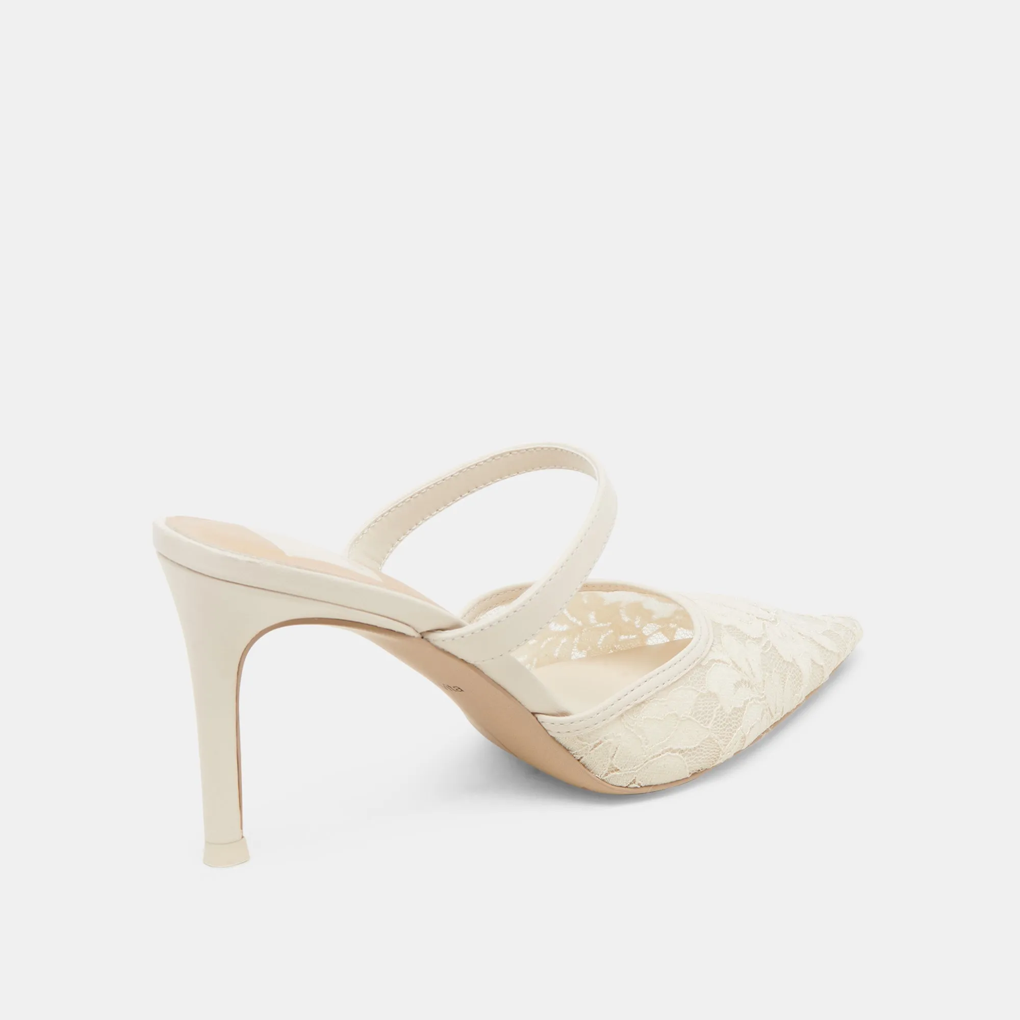 KATIK WIDE HEELS WHITE FLORAL LACE