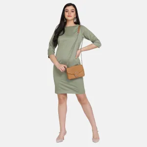 Ladies Work Sage Green Sheath Dress