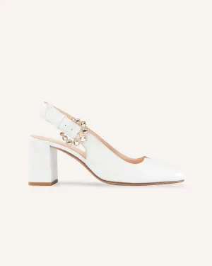 Matilda White Mid-Heel