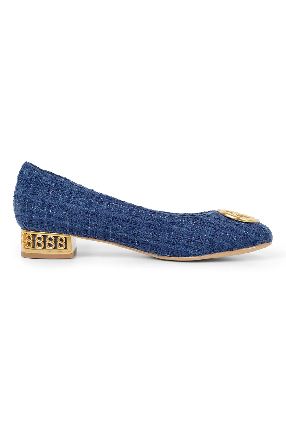 Meela Tweed Pump - Denim