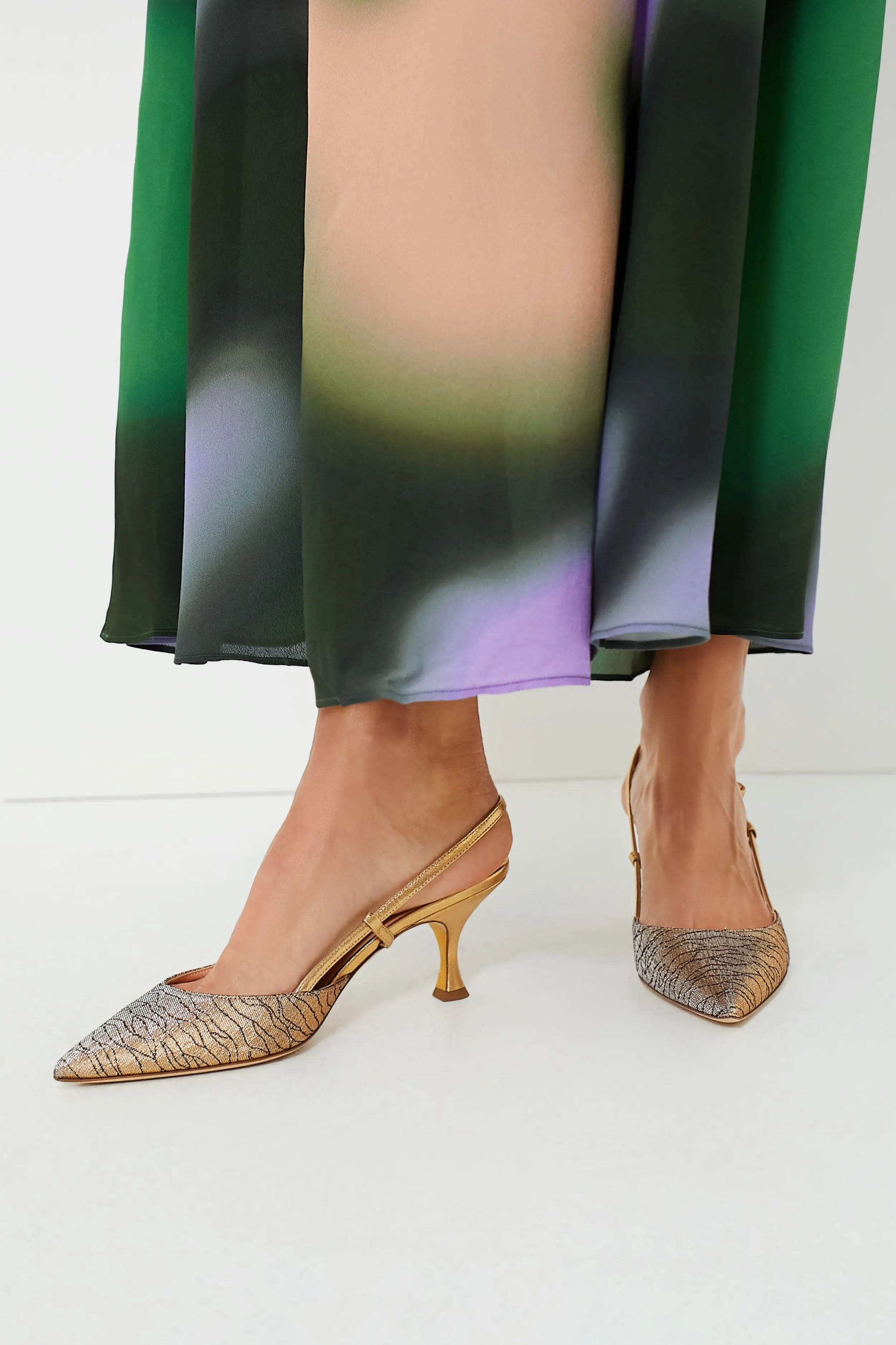 Multi Gold Ocean Lurex Jocelyn Heels