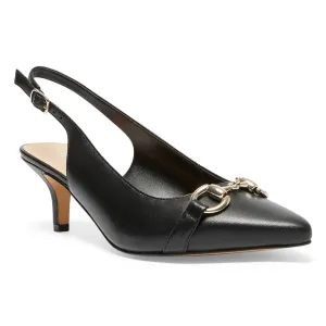 Nigella Heel in Black Leather