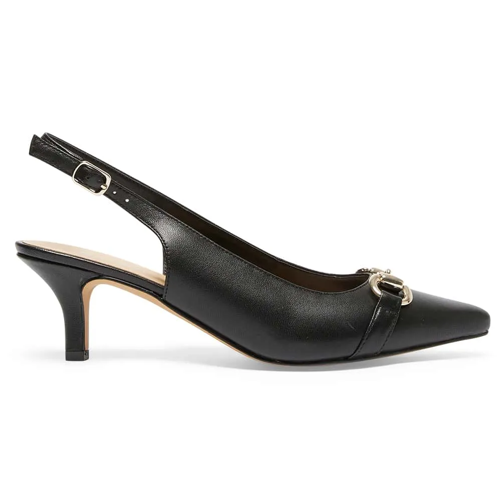 Nigella Heel in Black Leather